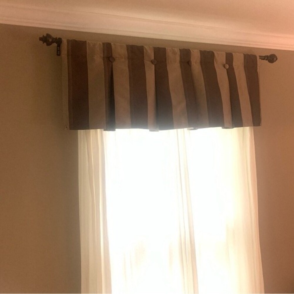 Valeron- Set of 3, Brown, Lined Valances,  41.5" x 16"